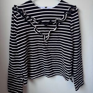 English Factory ruffled striped top size S
